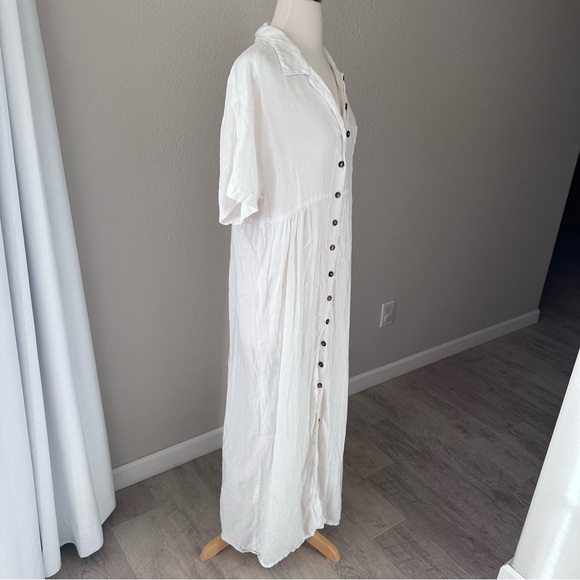 Vintage Kiko Clothing 100% Linen Button Down Maxi Dress - Picture 6 of 8